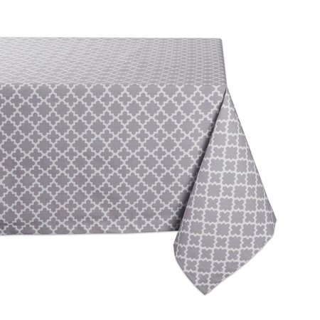 DESIGN IMPORTS 60 x 84 in. Gray Lattice Tablecloth CAMZ10485